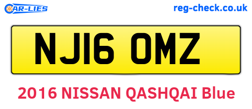 NJ16OMZ are the vehicle registration plates.