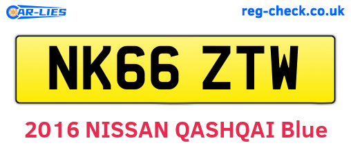NK66ZTW are the vehicle registration plates.