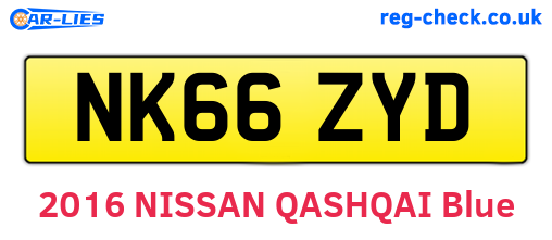 NK66ZYD are the vehicle registration plates.