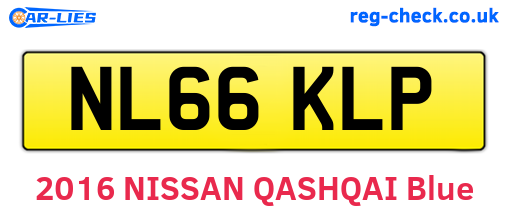 NL66KLP are the vehicle registration plates.
