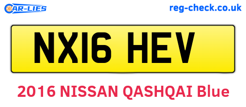 NX16HEV are the vehicle registration plates.
