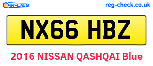 NX66HBZ are the vehicle registration plates.