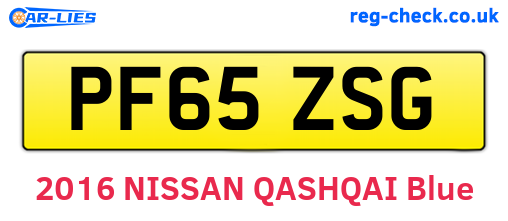 PF65ZSG are the vehicle registration plates.