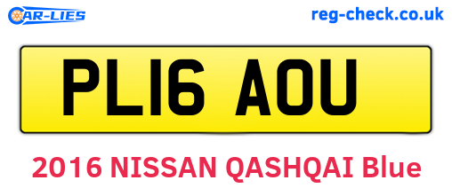 PL16AOU are the vehicle registration plates.