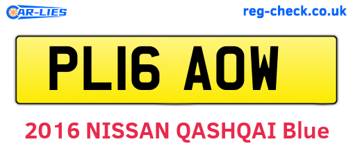 PL16AOW are the vehicle registration plates.