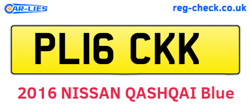 PL16CKK are the vehicle registration plates.