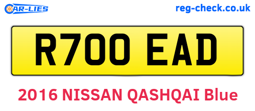 R700EAD are the vehicle registration plates.