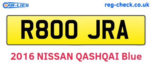 R800JRA are the vehicle registration plates.