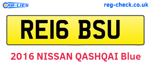 RE16BSU are the vehicle registration plates.