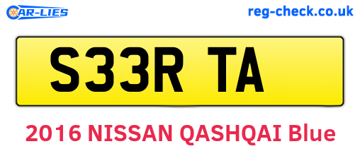 S33RTA are the vehicle registration plates.