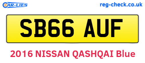 SB66AUF are the vehicle registration plates.