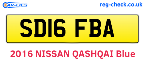 SD16FBA are the vehicle registration plates.