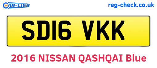 SD16VKK are the vehicle registration plates.