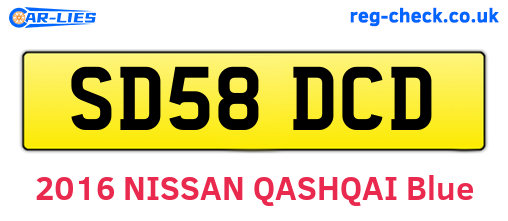 SD58DCD are the vehicle registration plates.