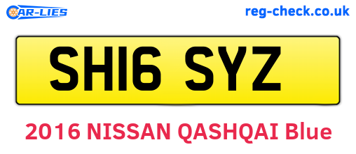 SH16SYZ are the vehicle registration plates.