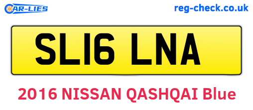 SL16LNA are the vehicle registration plates.
