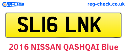 SL16LNK are the vehicle registration plates.