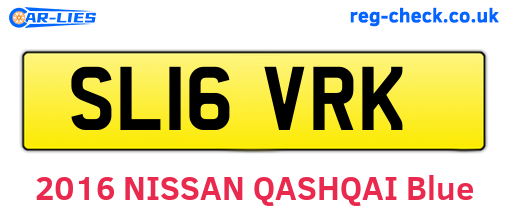 SL16VRK are the vehicle registration plates.