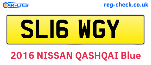 SL16WGY are the vehicle registration plates.