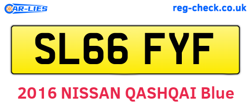 SL66FYF are the vehicle registration plates.