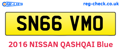 SN66VMO are the vehicle registration plates.