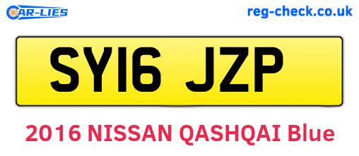 SY16JZP are the vehicle registration plates.
