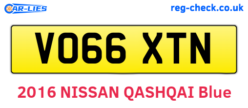 VO66XTN are the vehicle registration plates.