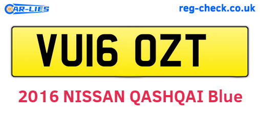 VU16OZT are the vehicle registration plates.