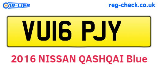 VU16PJY are the vehicle registration plates.