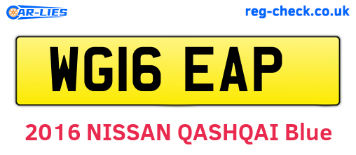 WG16EAP are the vehicle registration plates.
