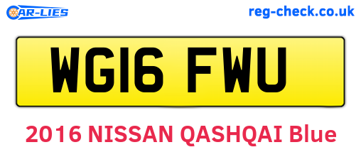 WG16FWU are the vehicle registration plates.