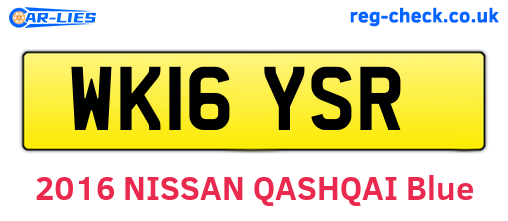 WK16YSR are the vehicle registration plates.