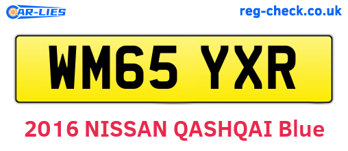 WM65YXR are the vehicle registration plates.