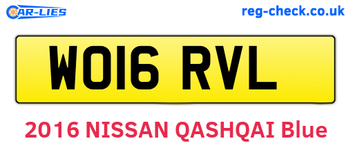WO16RVL are the vehicle registration plates.