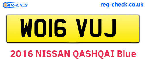 WO16VUJ are the vehicle registration plates.