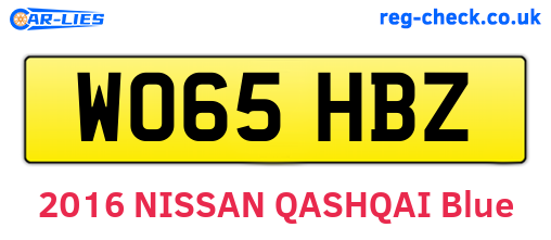 WO65HBZ are the vehicle registration plates.