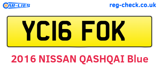 YC16FOK are the vehicle registration plates.