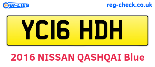 YC16HDH are the vehicle registration plates.