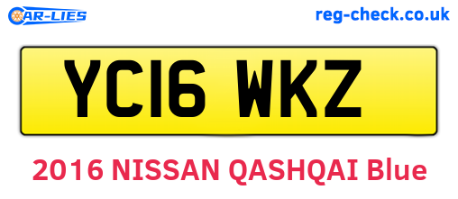 YC16WKZ are the vehicle registration plates.