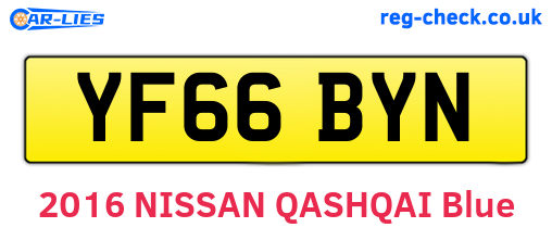 YF66BYN are the vehicle registration plates.