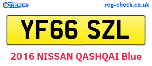 YF66SZL are the vehicle registration plates.
