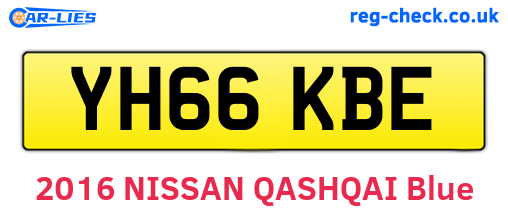 YH66KBE are the vehicle registration plates.