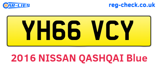 YH66VCY are the vehicle registration plates.