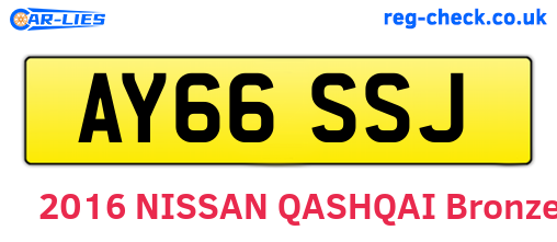 AY66SSJ are the vehicle registration plates.