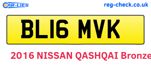 BL16MVK are the vehicle registration plates.