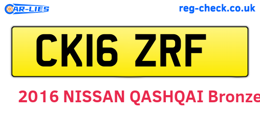 CK16ZRF are the vehicle registration plates.