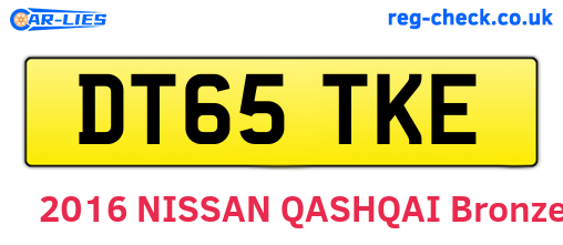 DT65TKE are the vehicle registration plates.