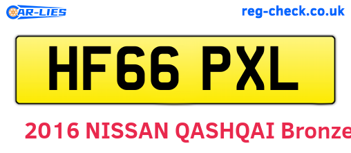 HF66PXL are the vehicle registration plates.