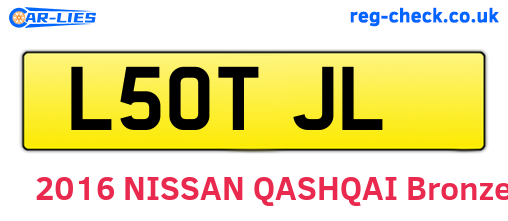 L50TJL are the vehicle registration plates.