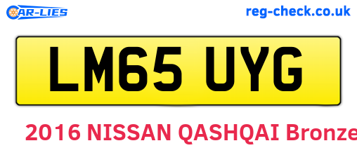 LM65UYG are the vehicle registration plates.